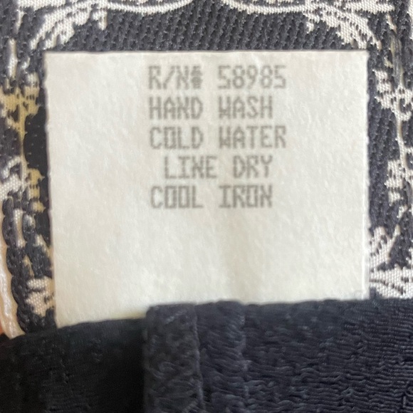 Vintage Dressing Clio maxi dress black with white print - tie in back - size M/L - Picture 12 of 12